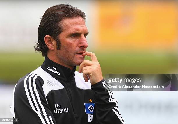 Bruno Labbadia, head coach of Hamburg attends a training session at day two of the Hamburger SV training camp on July 7, 2009 in Laengenfeld, Austria.