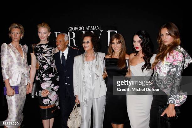 Mafalda von Hesse, Cate Blanchett, Giorgio Armani, Claudia Cardinale, Elsa Pataky, Megan Fox and Kasia Smutniak attend the Giorgio Armani Prive Haute...