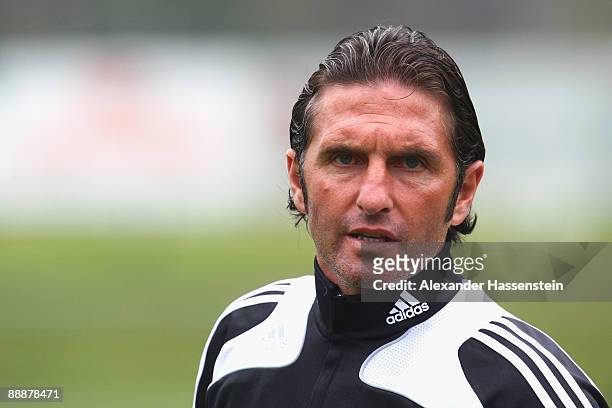 Bruno Labbadia, head coach of Hamburg attends a training session at day two of the Hamburger SV training camp on July 7, 2009 in Laengenfeld, Austria.