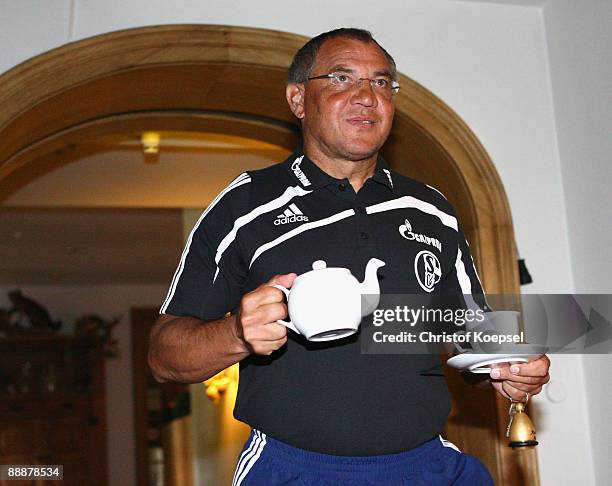 Head coach Felix Magath of Schalke is seen before a press conference at the "Aselager Muehle" Hotel on July 7, 2009 in Herzlake, Germany.