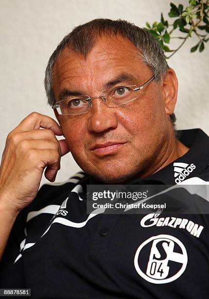 Head coach Felix Magath of Schalke attends a press conference at the "Aselager Muehle" Hotel on July 7, 2009 in Herzlake, Germany.