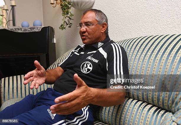 Head coach Felix Magath of Schalke attends a press conference at the "Aselager Muehle" Hotel on July 7, 2009 in Herzlake, Germany.