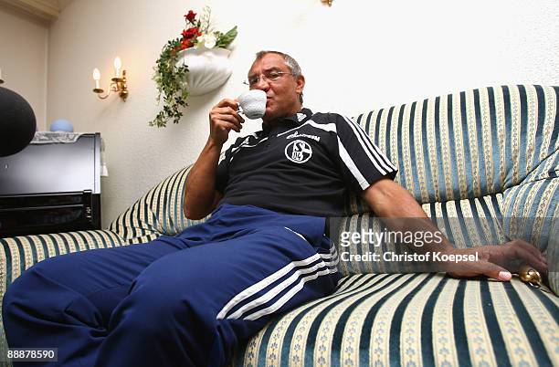 Head coach Felix Magath of Schalke attends a press conference at the "Aselager Muehle" Hotel on July 7, 2009 in Herzlake, Germany.