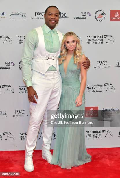 Ser Darius Blain and Madison Iseman attend the "Jumanji: Welcome to the Jungle" on day four of the 14th annual Dubai International Film Festival held...