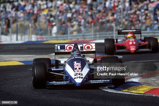 Jacques Laffite, Michele Alboreto, Ligier-Renault JS27, Ferrari F1/86, Grand Prix of France, Circuit Paul Ricard, 06 July 1986.