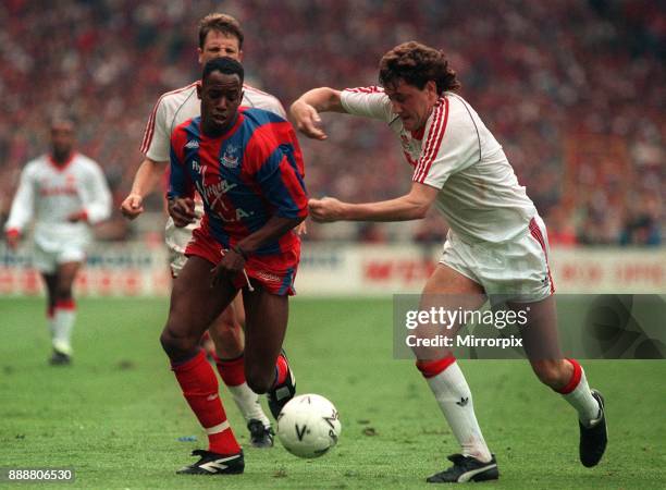 Crystal Palace v Manchester UnitedThe FA Cup Final 1990. Crystal Palace 3, Manchester United 3 - Draw Picture Shows Ian Wright for Crystal Palace and...