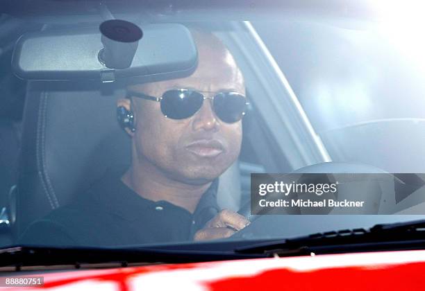 Randy Jackson, younger brother of Michael Jackson, departs the Jackson family compound for the memorial service for his brother, pop singer Michael...