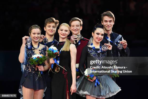 Christina Carreira and Anthony Ponomarenko of the USA , Anastasia Skoptcova and Kirill Aleshin of Russia and Sofia Polishchuk and Alexander Vakhnov...