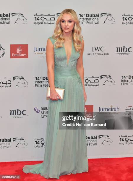 Madison Iseman attends the "Jumanji: Welcome to the Jungle" on day four of the 14th annual Dubai International Film Festival held at the Madinat...