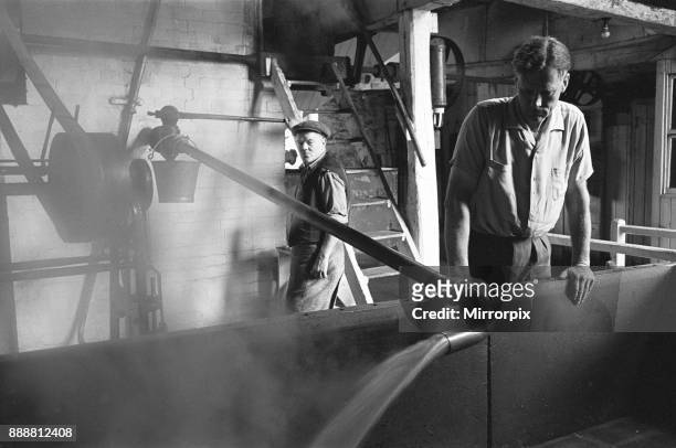 Brewer Claude Arkwell seen hereat work at the Donnington Brewery, Stow on the Wold, 5th July 1963.