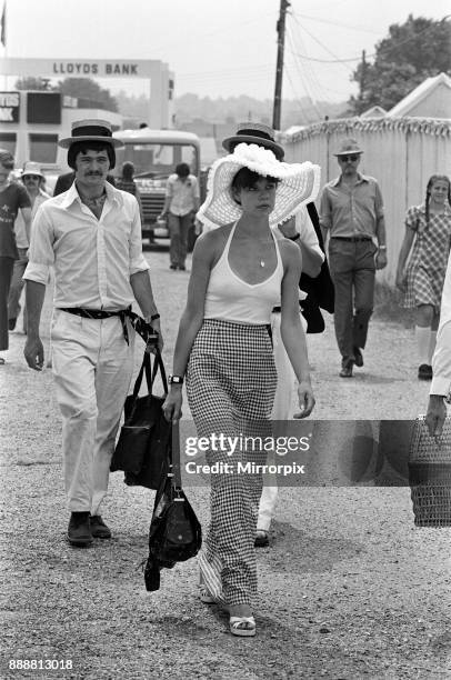 People enjoying the Henley Regatta. River Thames, Henley-on-Thames, Oxfordshire. June 1976.