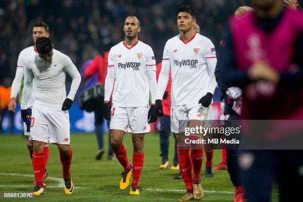 Guido Pizarro of FC Sevilla during Group E football match between NK Maribor and FC Sevilla in 6th Round of UEFA Champions League, on December 6,...