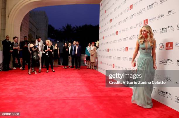 Madison Iseman attends the "Jumanji: Welcome to the Jungle" on day four of the 14th annual Dubai International Film Festival held at the Madinat...