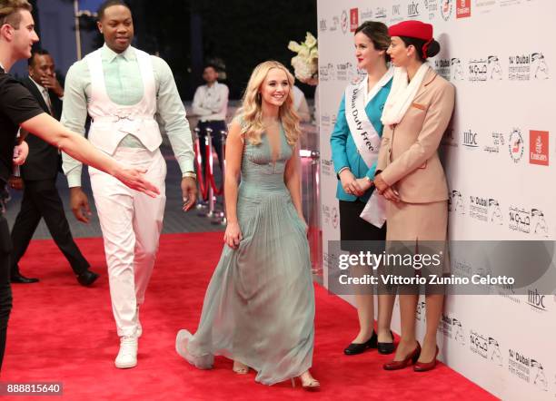 Ser Darius Blain and Madison Iseman attend the "Jumanji: Welcome to the Jungle" on day four of the 14th annual Dubai International Film Festival held...