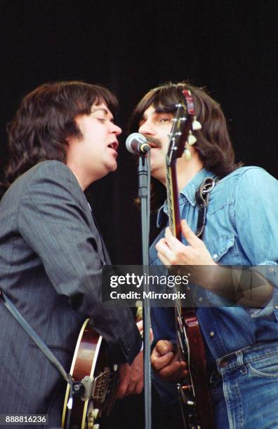 The Bootleg Beatles performing at the V Festival, Weston Park, 20th August 2000.