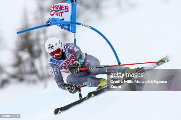 Thomas Fanara of France in action during the Audi FIS Alpine Ski World Cup Men's Giant Slalom on December 9, 2017 in Val-d'Isere, France.