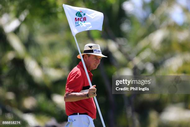 Mark Mouland of Wales in action during the second round of the MCB Tour Championship played over the Legends Course at Constance Belle Mare Plage on...