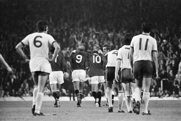 Manchester United v Arsenal, League Division One, final score 3 - 1 to Manchester United. Played at Anfield, Liverpool. Owing to crowd trouble at Old...
