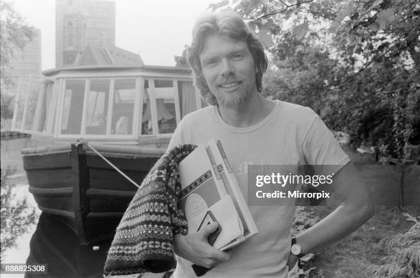 Richard Branson, 28 year old mastermind behind Virgin Music company. Seen here going to work. In this set of 21 pictures , Richard is seen relaxing...