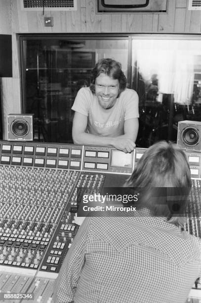 Richard Branson, 28 year old mastermind behind Virgin Music company. Seen here in his recording studio, The Townhouse in West London. In this set of...