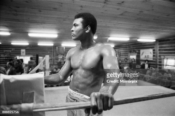 Muhammad Ali training at his camp in Deer Lake Pennsylvania, 23rd January 1974.