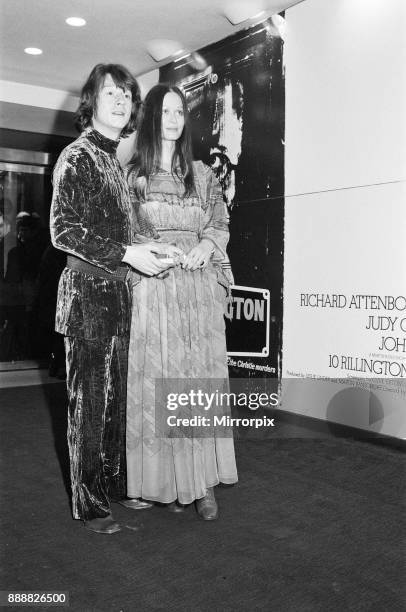 John Hurt and his partner Marie-Lise Volpeliere-Pierrot arrive for the premiere of 10 Rillington Place, at The Columbia theatre, Shaftsebury Avenue,...