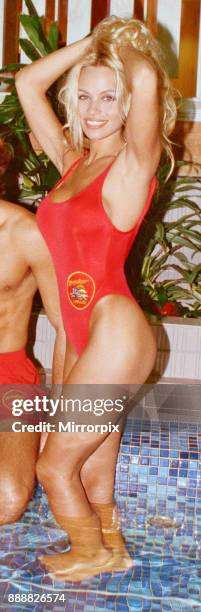 Baywatch stars in a photocall, in London, for the TV series now appearing on British Television. Picture shows Pamela Anderson Picture by Arnold...