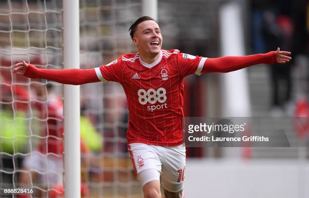 Barrie McKay of Nottingham Forest celebrates scoring the opening goal during the Sky Bet Championship match between Nottingham Forest and Bolton...