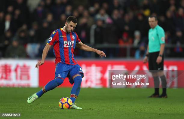 Luka Milivojevic of Crystal Palace scores his sides first goal from the penalty spot during the Premier League match between Crystal Palace and AFC...