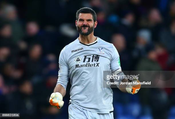 Julian Speroni of Crystal Palace celebrates during the Premier League match between Crystal Palace and AFC Bournemouth at Selhurst Park on December...