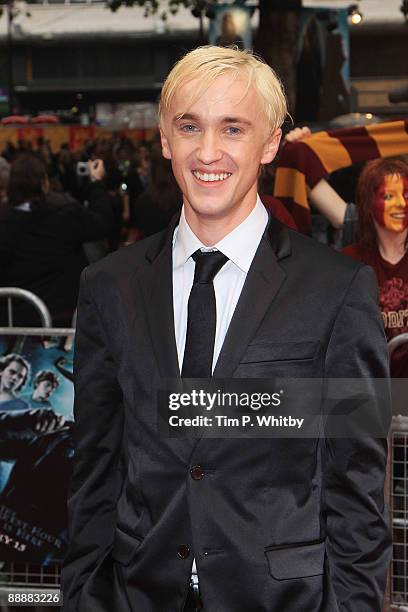 Tom Felton arrives for the World Premiere of Harry Potter And The Half Blood Prince at Empire Leicester Square on July 7, 2009 in London, England.