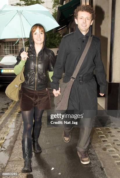 Lorraine Stewart and actor Michael Sheen sighting in Covent Garden on July 7, 2009 in London, England.