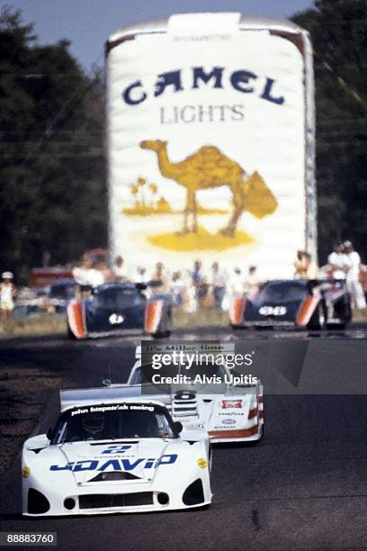 John Fitzpatrick leads John Paul Jr., Danny Ongais and Ted Field during IMSA race held at Brainerd International Raceway on July 11, 1982 in...