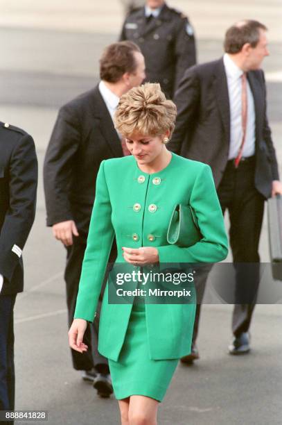 Princess Diana, arrives in Paris, France, picture taken 13th November 1992.