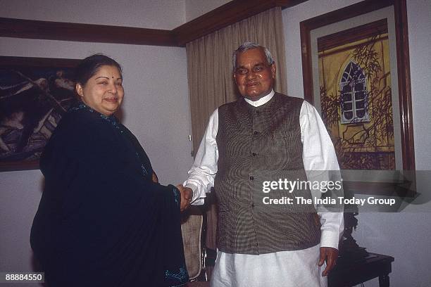 Jayalalitha, Chief Minister of Tamil Nadu with Atal Bihari Vajpayee