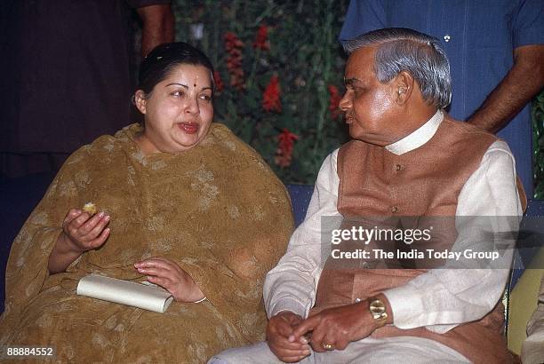 Jayalalitha, Chief Minister of Tamil Nadu with Atal Bihari Vajpayee