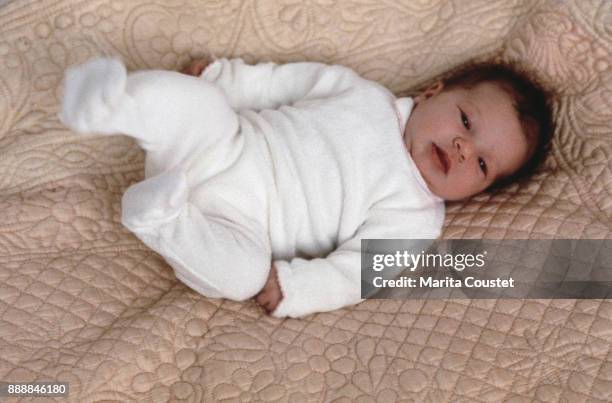 Laura Smet, newborn daughter of Johnny Hallyday and Nathalie Baye, 24th November 1983