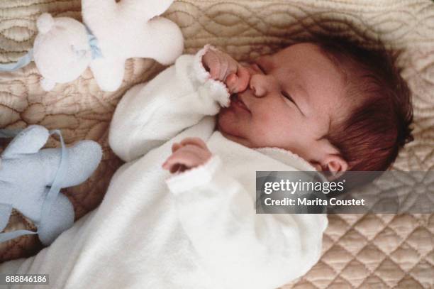 Laura Smet, newborn daughter of Johnny Hallyday and Nathalie Baye, 24th November 1983