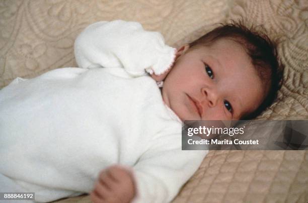 Laura Smet, newborn daughter of Johnny Hallyday and Nathalie Baye, 24th November 1983