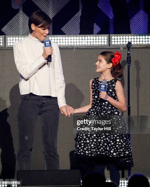 Katie Holmes and Suri Cruise perform during the 2017 Z100 Jingle Ball at Madison Square Garden on December 8, 2017 in New York City.