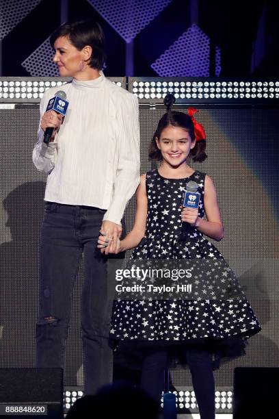 Katie Holmes and Suri Cruise perform during the 2017 Z100 Jingle Ball at Madison Square Garden on December 8, 2017 in New York City.