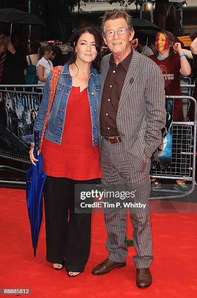 John Hurt and Ann Rees Meyers arrive for the World Premiere of Harry Potter And The Half Blood Prince at Empire Leicester Square on July 7, 2009 in...