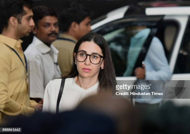 Bollywood actor Karisma Kapoor during a condolence meeting of late actor Shashi Kapoor at Prithvi Theatre, Juhu, on December 7, 2017 in Mumbai,...