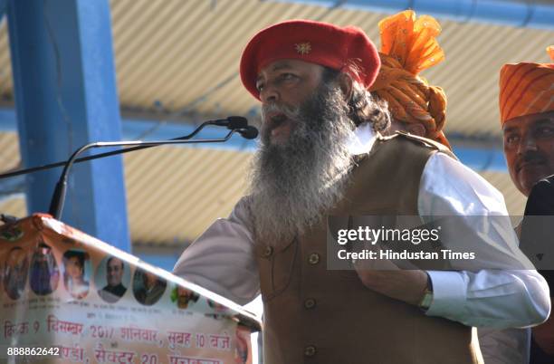 Haryana BJP leader Surajpal Amu during a Swabhiman Rally, on December 9, 2017 in Panchkula, India.
