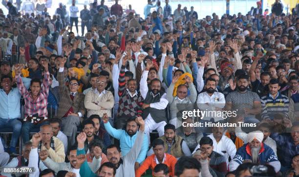 People during a Swabhiman Rally, on December 9, 2017 in Panchkula, India.