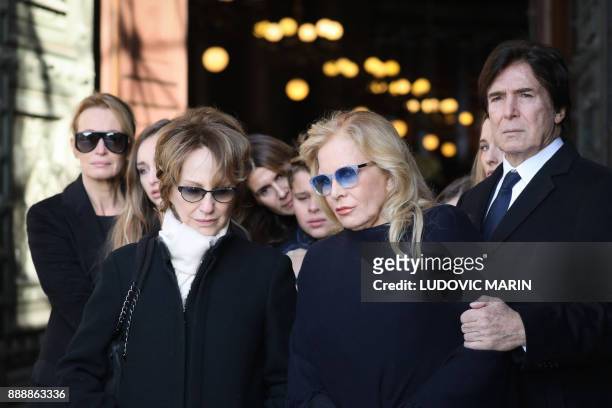 Former wife of David Hallyday, Estelle Lefebure , her daughter Emma Smet , former wives of late French singer Johnny Hallyday, French actress...