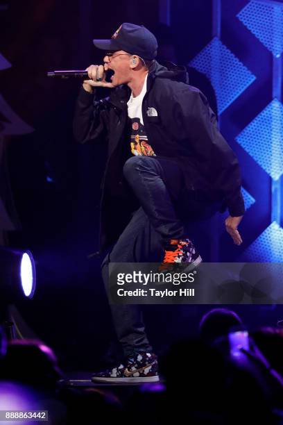 Logic performs during the 2017 Z100 Jingle Ball at Madison Square Garden on December 8, 2017 in New York City.