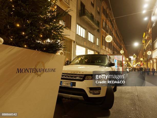 Via Montenapoleone street. Christmas light. Quadrilatero della Moda. Milan. Lombardia. Italy. Europe.
