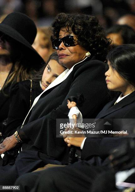 In this handout provided by Harrison Funk and Kevin Mazur, Paris Michael Katherine Jackson, Katherine Jackson and Prince Michael II attend Michael...