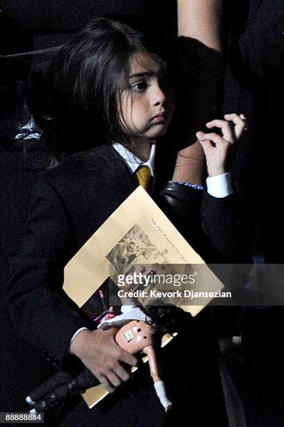 Prince Michael Jackson II attends the Michael Jackson public memorial service held at Staples Center on July 7, 2009 in Los Angeles, California....